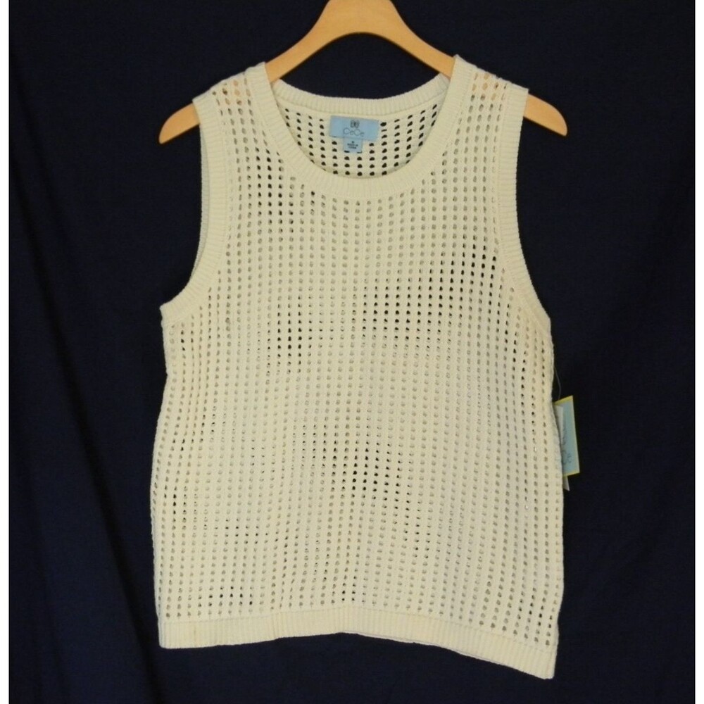 CeCe Cream Layering Sweater Tank Summer SIze M NWT